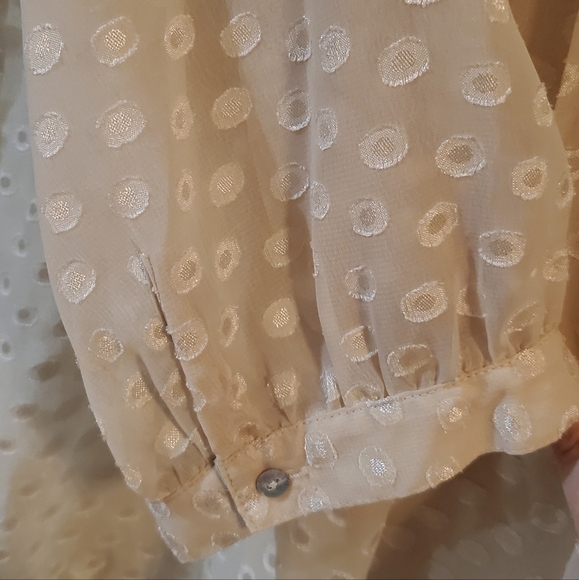 * SOLD * Studio M Women's Cream Blouse only no shell under it. Sz L - Picture 3 of 8